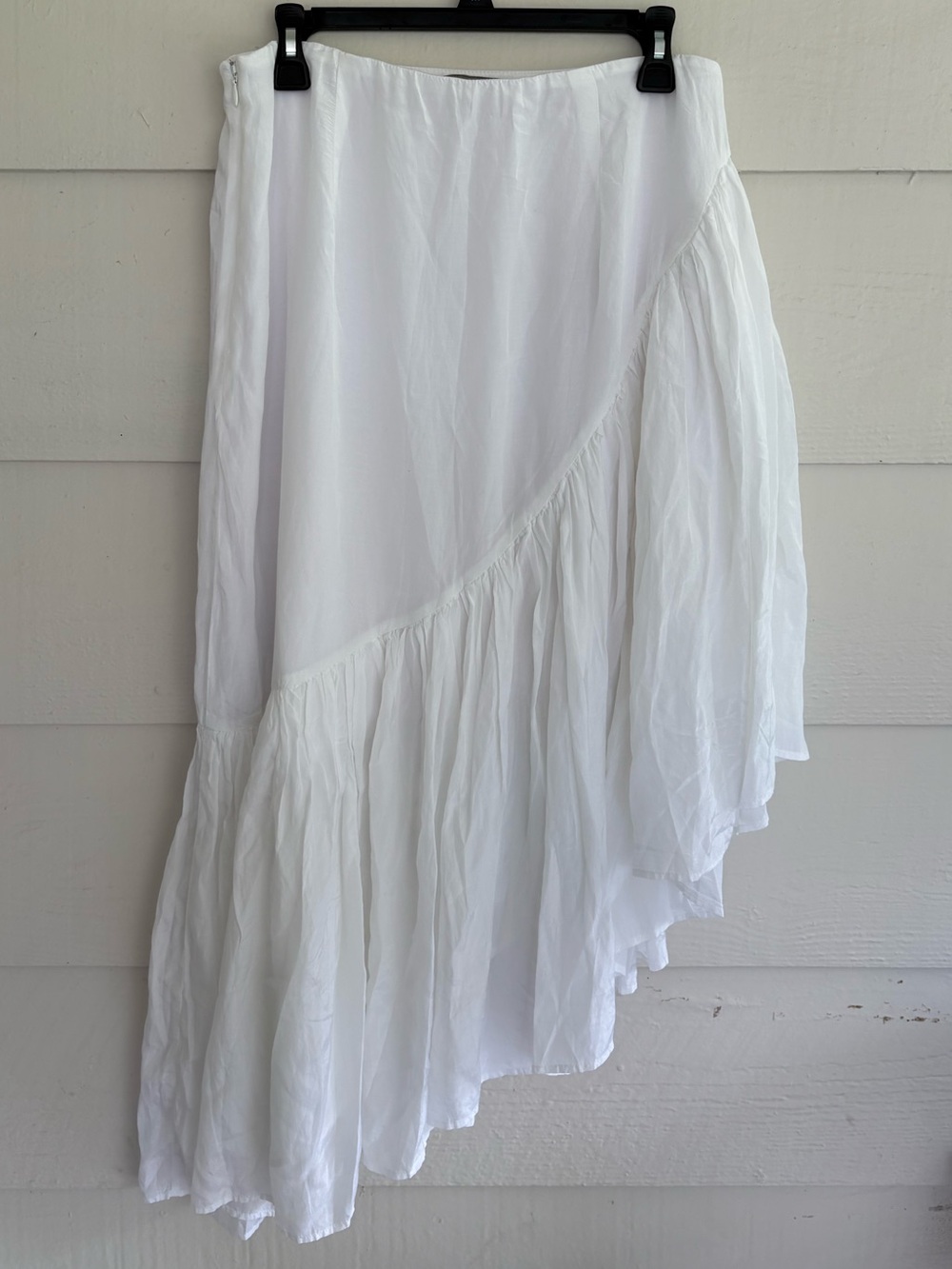 Abercrombie & Fitch White Asymmetric Ruffle Skirt Size M Boho Flowy Summer - Picture 2 of 4